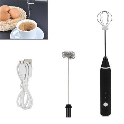 USB Charging Electric Coffee Mixer Milk Shaker Maker Frother Foamer Rechargeable Egg Beater Handheld 3-Speed Adjustable Blender