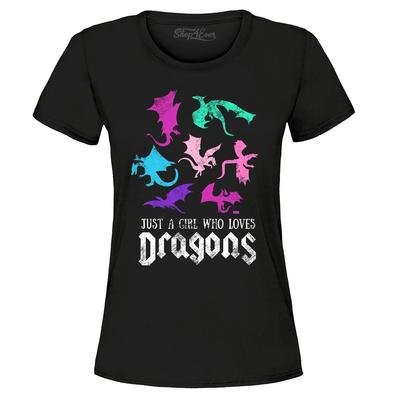 Just A Girl Who Loves Dragons Women's T-Shirt Just a Girl Shirts
