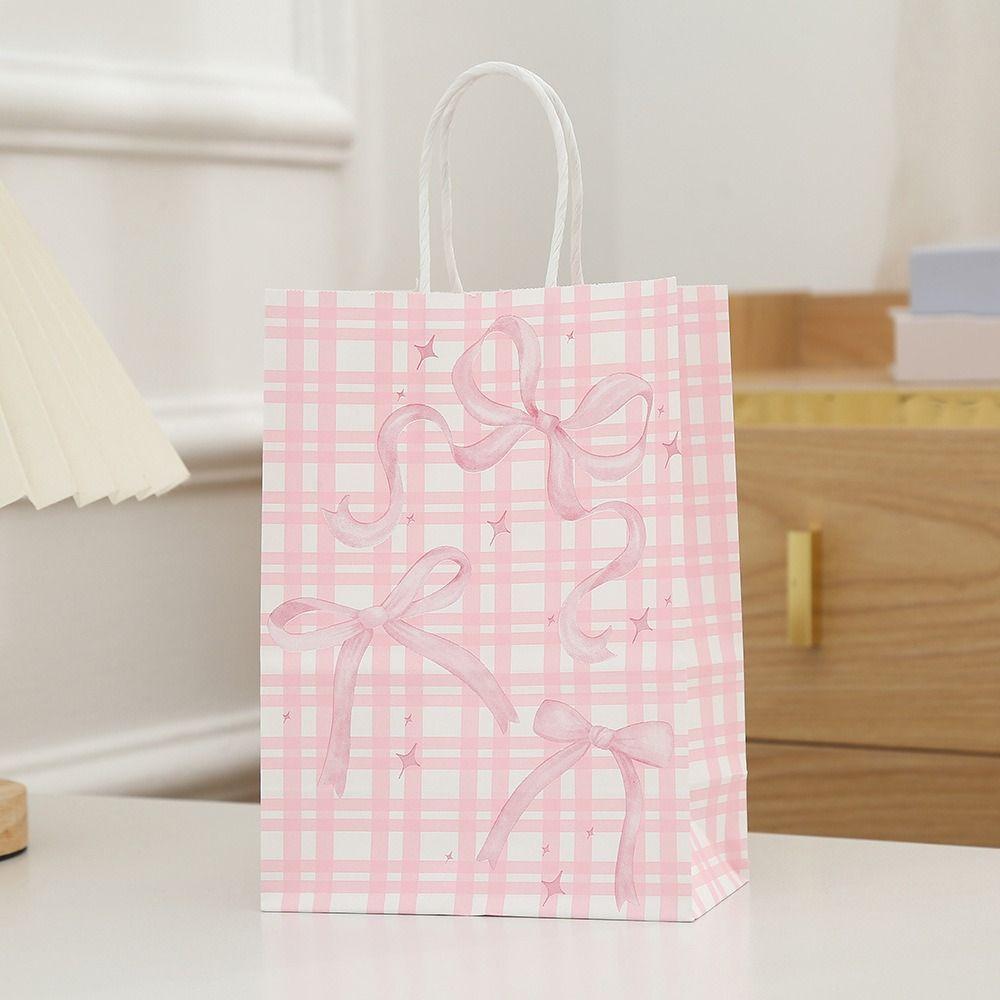 12Pcs Party Supplies Sweet Gift Packing Bag Paper Portable Present Wrap Bag Reusable Thickened Party Favor Bags Celebration