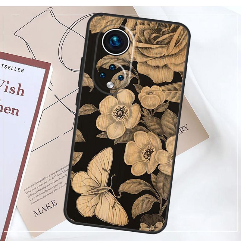 Tree Flower Bamboo Wood Case For Honor Magic 8 7 5 6 Pro Win RT 50 70 90 200 400 Lite X8b X8c X9a X9b X9c X9d Cover