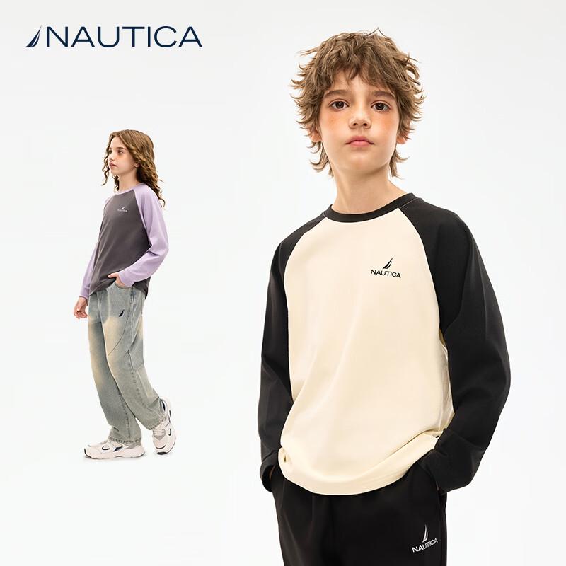 NAUTICA Kids  Unisex Color-Block Long-Sleeve T-Shirt 160/72