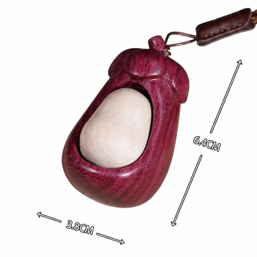 Natural Wood Carved Worry Stone Mini Handheld Handheld Ornament Wooden Keychain Study Use