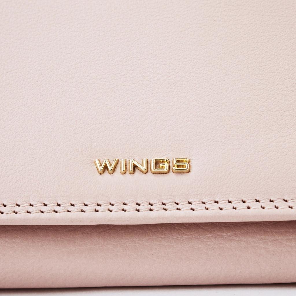 Women' Leather Wallet Wings with RFID Protection and a Roomy Interior in Pink