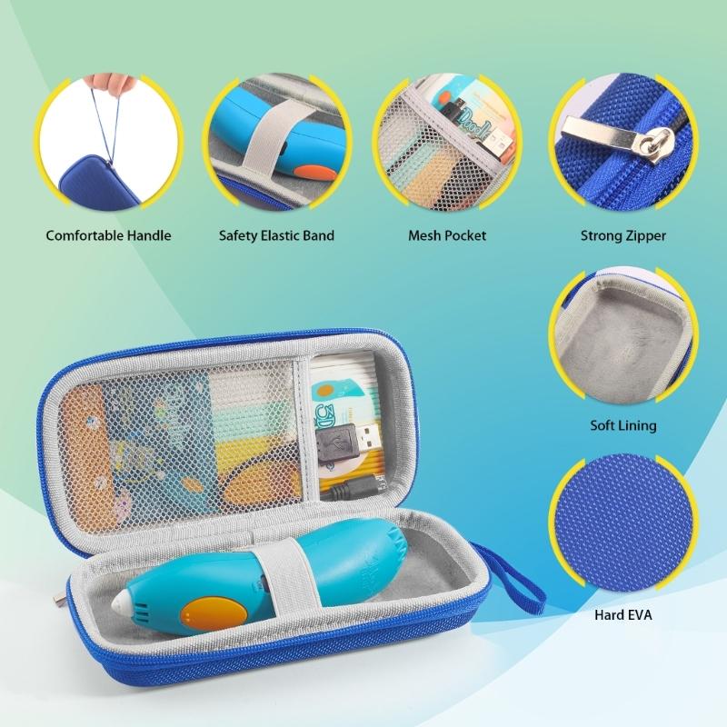 Lightweight Portable Organizers Case For 3D Pen Accessories Shockproof Design Ideal For Travel School Professional Use