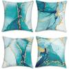 Home Decor Abstract Turquoise & Gold Geometric Pillow Covers Pattern Cushion Cover Suitable For Sofa Bedroom Car Pillow Cover