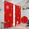 2pcs,2D Plane Printing Curtains Roller Blinds Santa Claus Snowflakes Polyester Woven (without Rod) Holiday Ldeal for Living Room