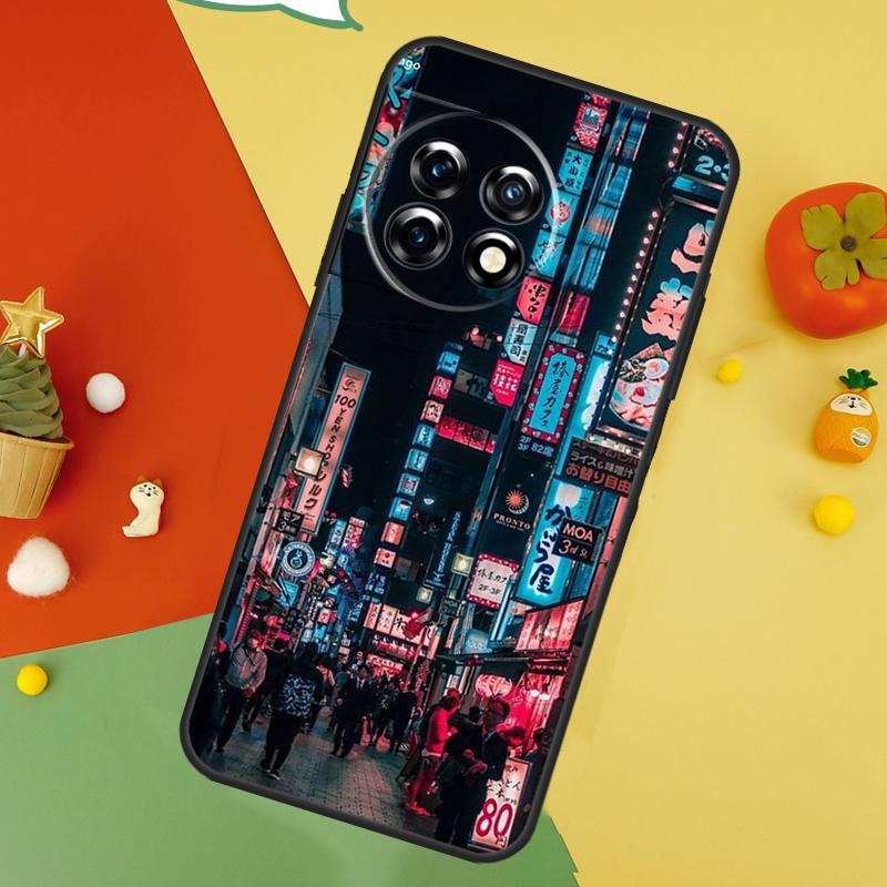 Japanese Night City Aesthetic Back Case For OnePlus 15 13R 13 13T 12 12R 11 10 10T 8T Nord CE 5 2 3 4 Lite N20 N30 Cover