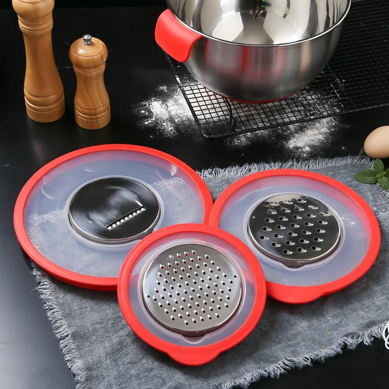 Tigelas de mistura de aço inoxidável com tampas transparentes, tigelas encaixáveis com raladores e alça, conjunto de tigelas de salada antiderrapantes, utensílios de cozinha