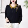 Women's New Style Knitted Lapel Loose Slim Base Top Autumn and Winter Long-sleeved Sweater