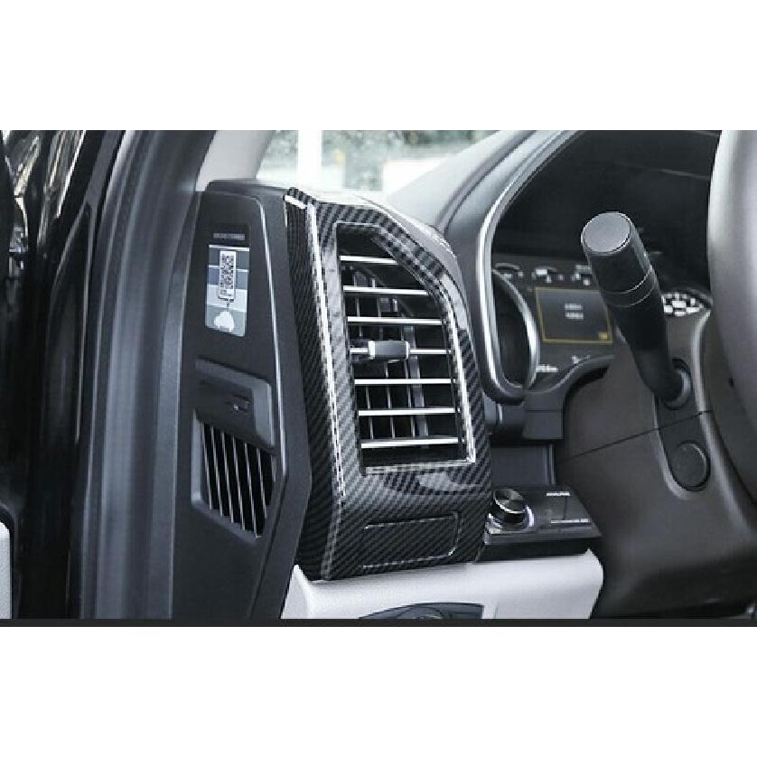 2015-20 3pcs For Ford F150 F-150 A Carbon Fiber Console L&R Air Outlet Vent Trim