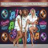 Karaoke Party Photo Booth Background, Neon Microphone & Vinyl Record Backdrop for Themed Events