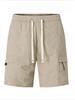 Cotton blend men's casual shorts with drawstring waistband and pants pockets - Lightweight, breathable fabric for summer and outdoor activities