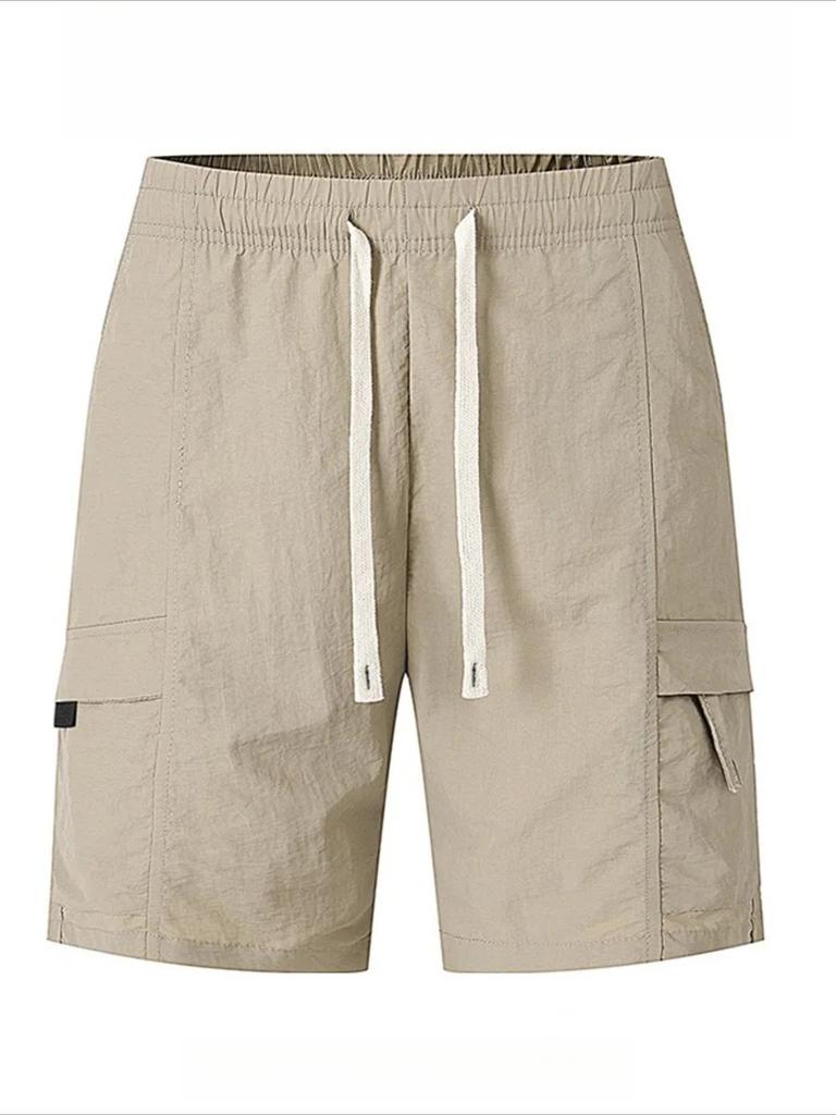 Cotton blend men's casual shorts with drawstring waistband and pants pockets - Lightweight, breathable fabric for summer and outdoor activities