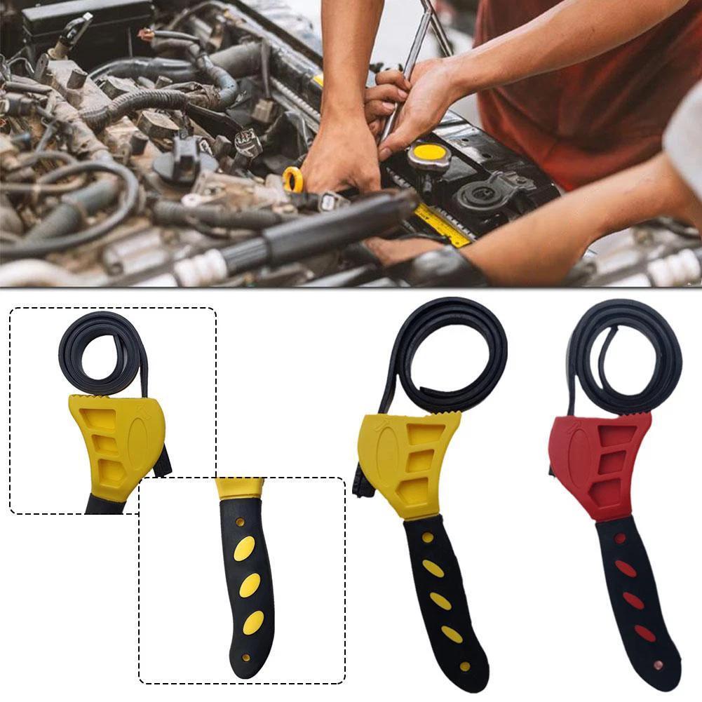 1Pcs 6inch Belt Wrench Oil Filter Puller Strap Spanner Chain Wrench Strap Opener, Adjustable Disassembly Tool Car Accessories