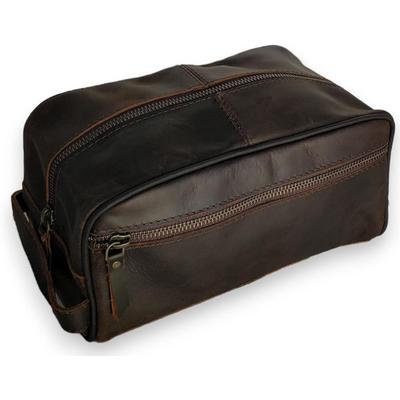 Trousse de Toilette en Cuir Kit Dopp étanche Sacs de Rasage et de toilettage pour Voyage garçons d'honneur Cadeau Hommes Femmes Suspendus Maquillage à glissière Salle de Bain Pochette cosmétique