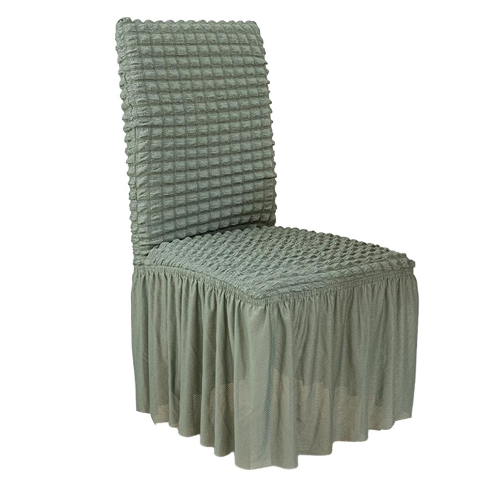 3D Seersuckers Chair Cover for Dining Room Banquet Chair Skirt Stretch Slipcover Elastic Wedding Party Chair Decoration