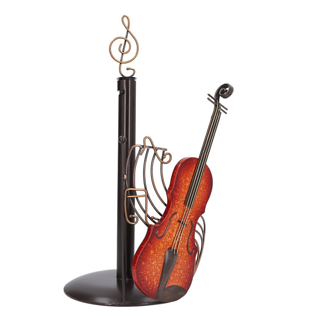 Paper Towel Holder Kitchen Countertop Iron Roll Dispenser Violin Shaped Stand Rack