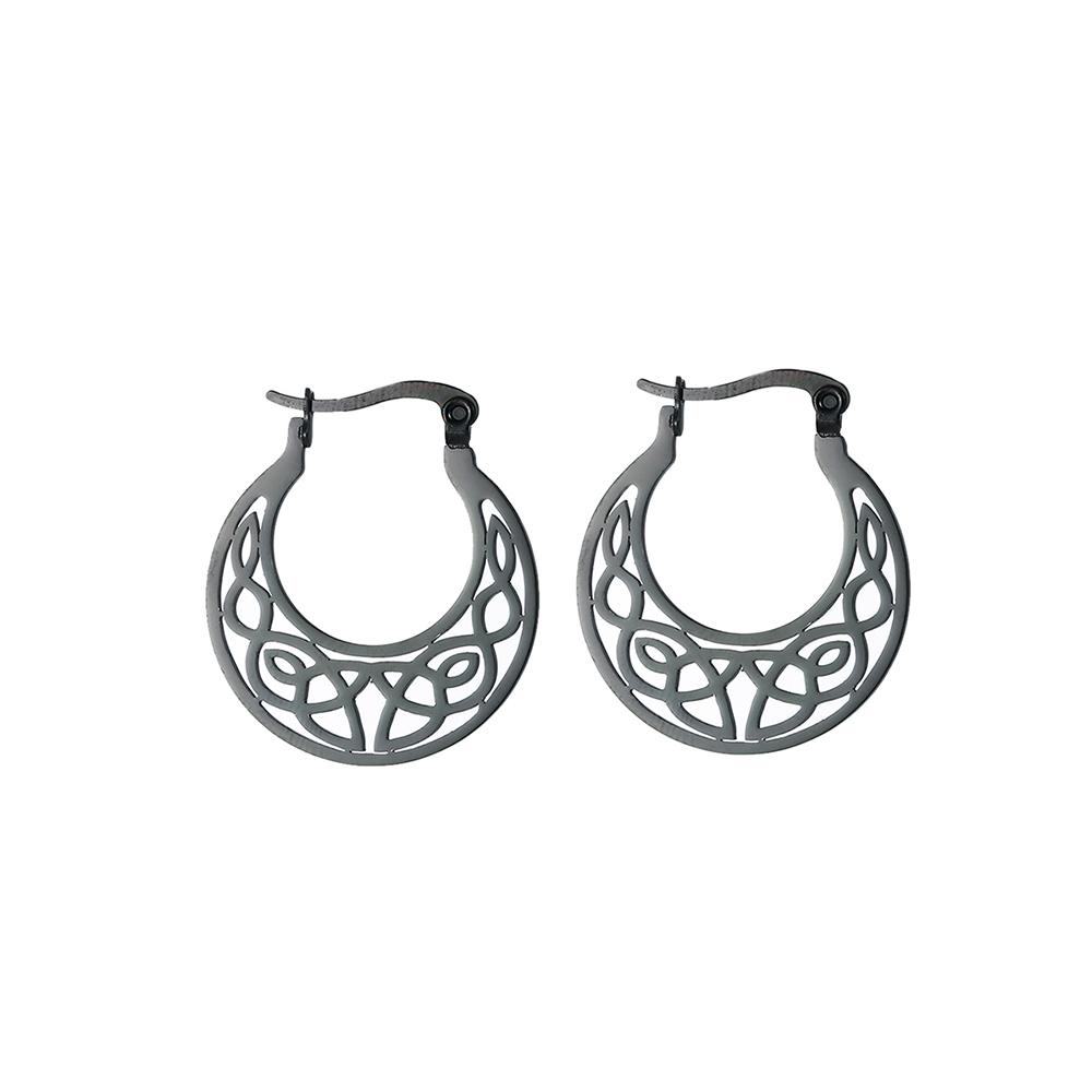 Irish Knot Vintage Earrings for Women Stainless Steel Gold Round Circle Hoop Earring Jewelry