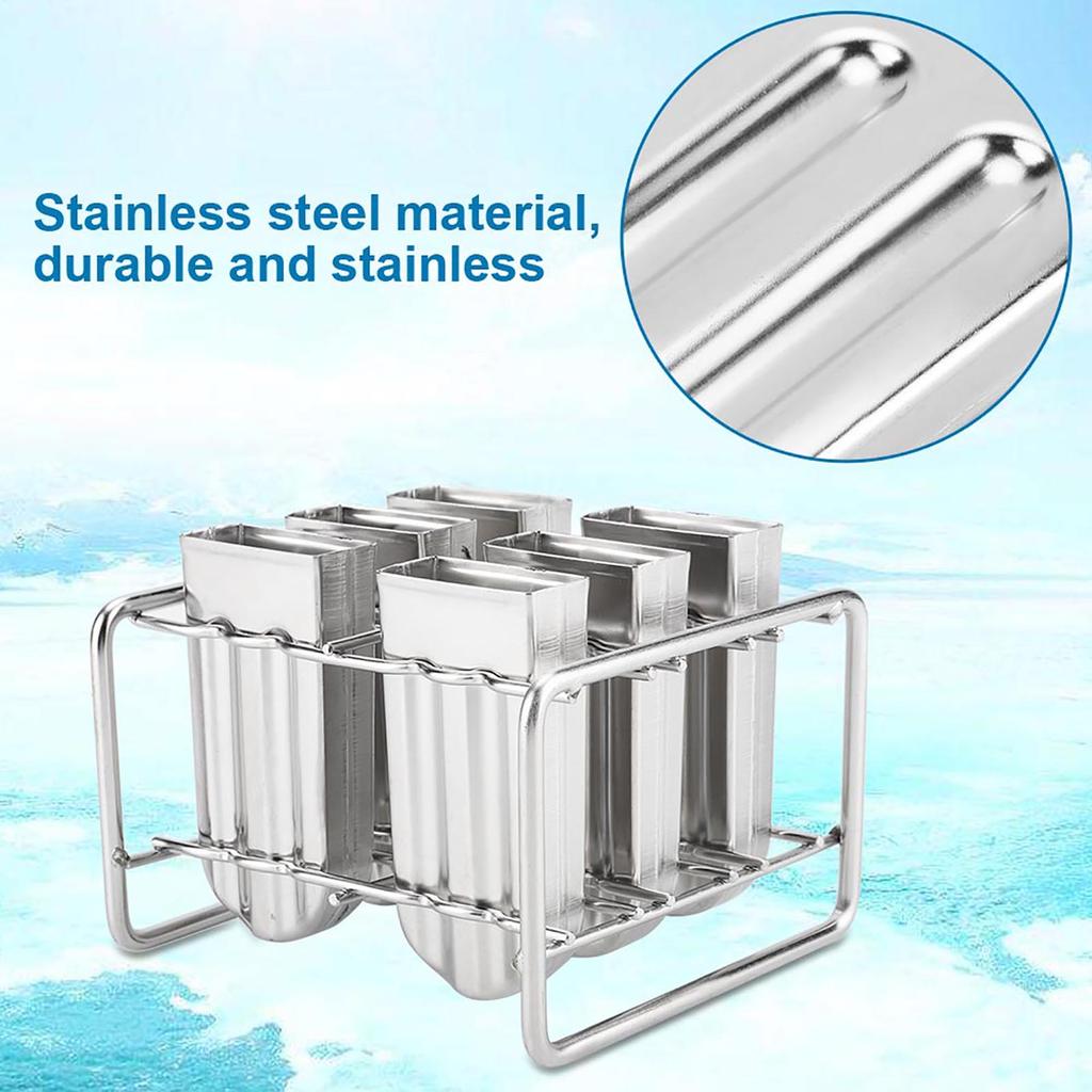 Stainless Steel Molds Ice Cream Industrial Home Kitchen DIY Ice Pop Mould Maker Tool(2#)