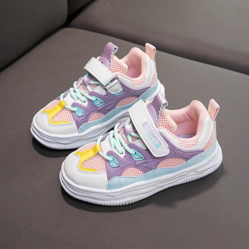 Children's new mesh sneakers spring and autumn versatile boys and girls casual running shoes Velcro comfortable soft sole