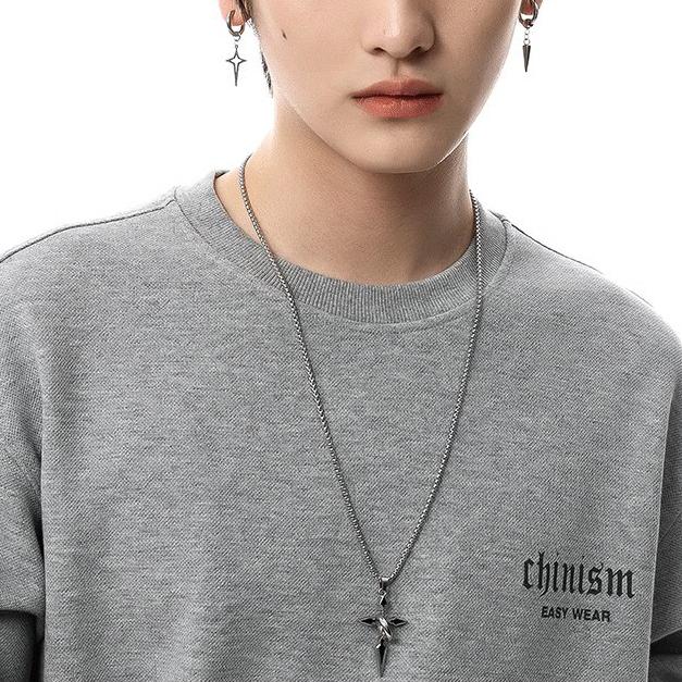 Kreuzanhänger Herrenkette Herren Tide Hunderte von Kettenzubehör Jungen Pullover Anhänger Titanstahlkette