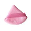 Velký trojúhelníkový sametový pudrový aplikátor na make-up - Super měkký, houbička na sypký pudr, V balení vějířovitá houbička