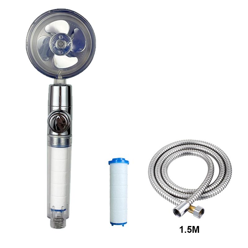 VILOYI Shower Head Water Saving High Pressure Handheld Turbo Propeller Showerhead Adjustable Water Flow Bathroom Filter Nozzle