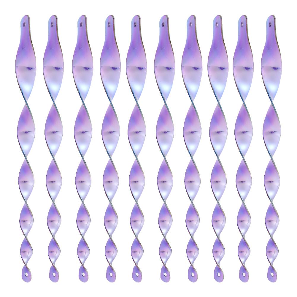 

10 шт. Пластиковая светоотражающая палка для отпугивания птиц, безопасная подвесная ветряная мельница, удобная для украшения сада фиолетовый