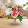 Artificial Flowers Bouquet Mixed Faux Roses Hydrangea Flower with Stems for Wedding Party Centerpiece Floral Arrangement Table Vase Decor