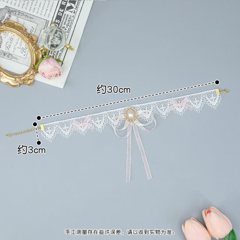 Necklace Super Fairy Sweet Girl Dress Up Lace Flower Pendant Collar Strap Neckband Choker Collarbone Chain
