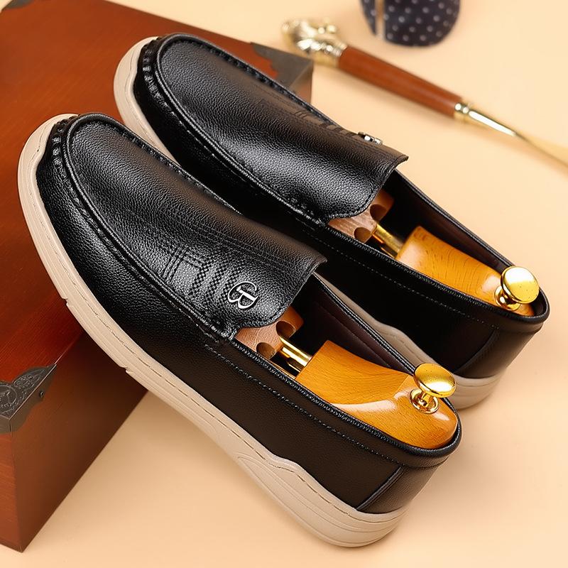 

Men s shoes 2025 autumn new casual leather shoes men s soft-soled loafers light leather shoes 38