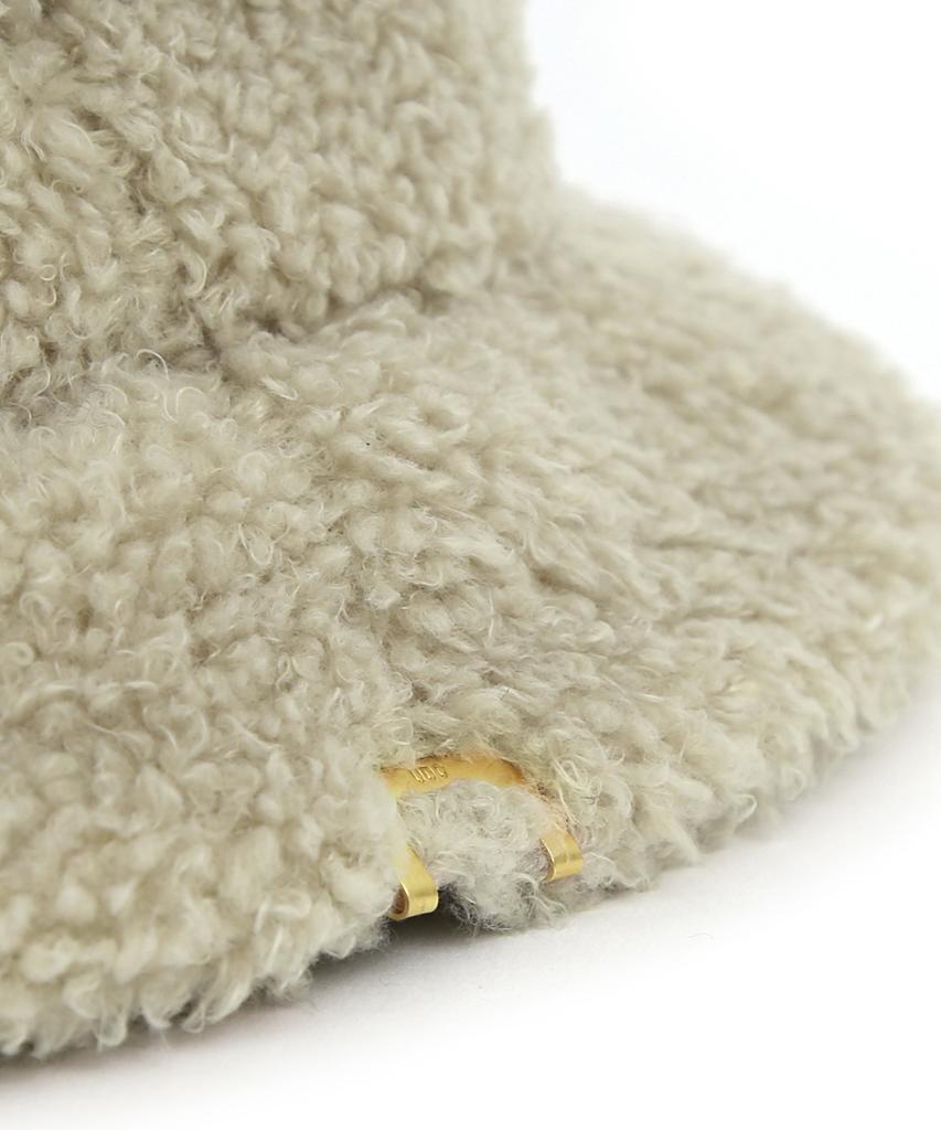 Eondeokeonteulolseutyudio Poodle Winter Fur Detail Feminine Women'S Casual Bucket Hat Block Bucket / Poodle / Br Ivory