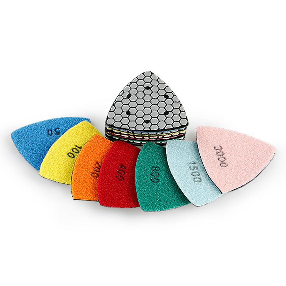 1PC 90mm Triangle Diamond Dry Polishing Pads For Granite Marble Concrete Stone Sanding Pads Polishing Disc Abrasives Tool