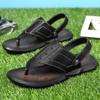 Men Leather Sandals Summer Classic Boys Shoes Slippers Soft Sandals Men Roman Outdoor Beach Walking Footwear Men Casual Shoes