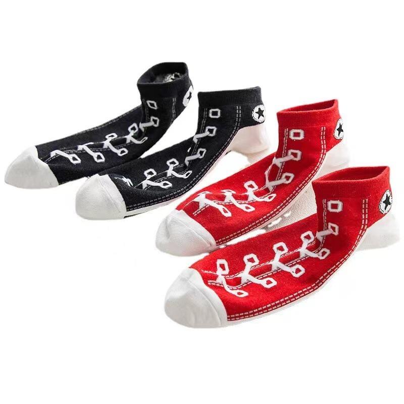 5 Pairs Women's Funny Shoe Print Socks Fashion Style Hip Hop Cute Fashion Soft Slippers And Socks
