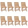 Exclusive House - Folding Garden Chairs with Cushions Set of 8 Solid Teak