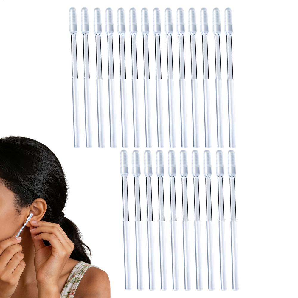 24Pcs Disposable Sticky Ear Swabs Pick Ear Cleaner Soft Silicone Ear Wax Removal Tool Earwax Remover For Adult Kid Ear Cleaner