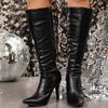 Pointed Autumn and Winter New Style Fashion Personalized Stiletto Side Zipper High Stiletto Women's High Heel Boots