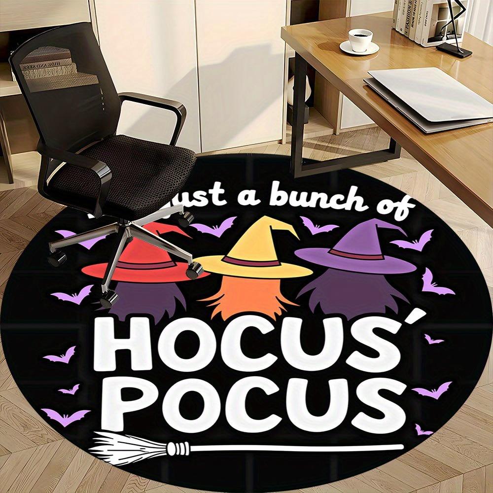 

1pc Hocus Pocus Halloween Witch Hat Round Rug - Perfect for Office, Under Chair, Home Decor, Non-Slip Cartoon Design -0412106 80cm by 80cm