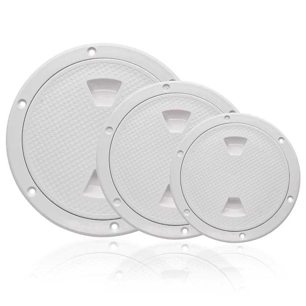 4" 6" 8" Deck Cover Round Hatch Cover Non Slip Screw Out Deck Plate Black White Marine Accessories for Marine Boat RV Yacht
