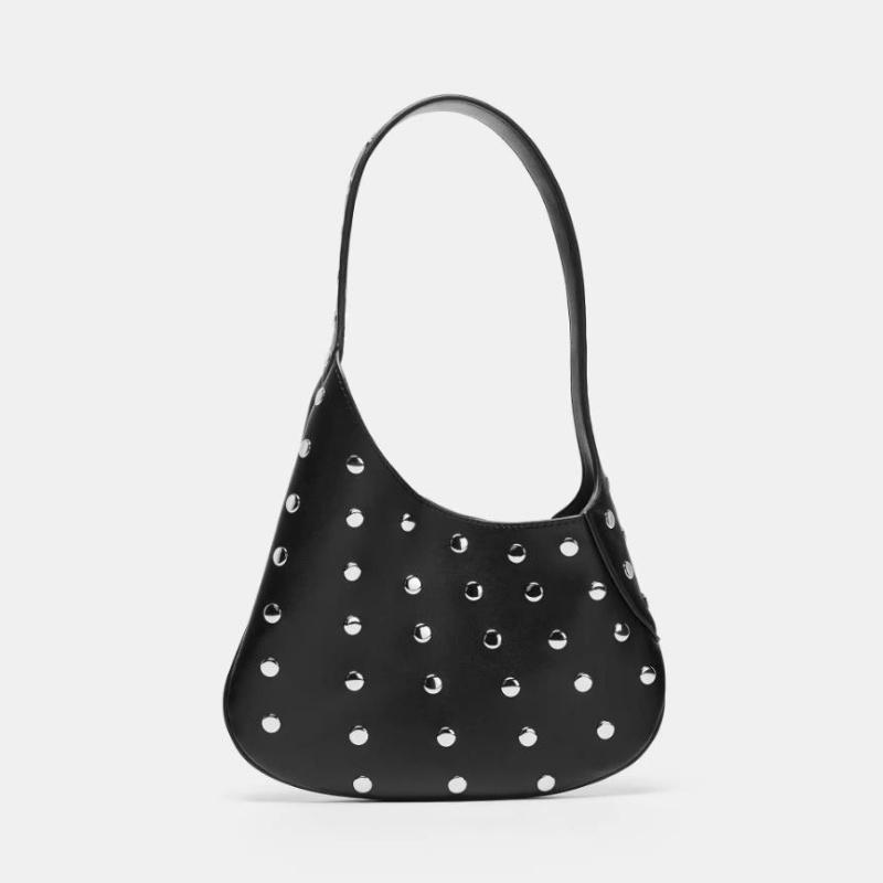 

Trendy Rivet Underarm Bag Shoulder Bag Fashiable Handbag Persality Cross-Border Style PU Material Work Shopping Travel чёрный