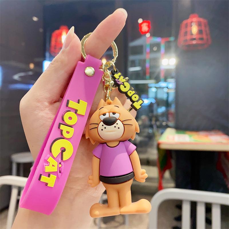 Creative Cartoon Standing Cat Schoolbag Keychain Doll Jewelry Pendant Car Couple Pendant Keychain