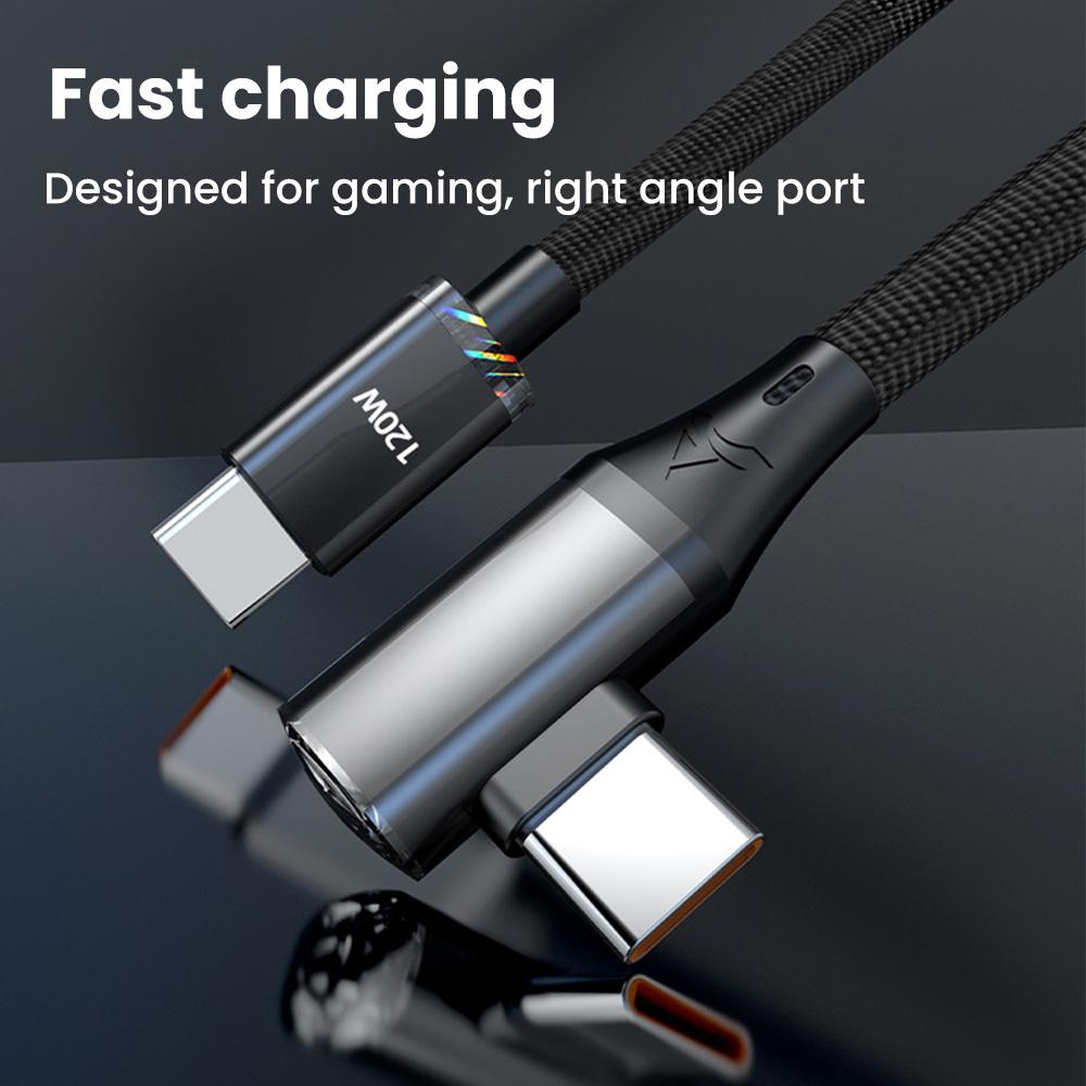 Cablu USB C Cot la 90 de grade PD 120W Încărcare Rapidă Cablu Type C Pentru iPhone 15 Pro Max Samsung Xiaomi Cablu de Date Încărcător