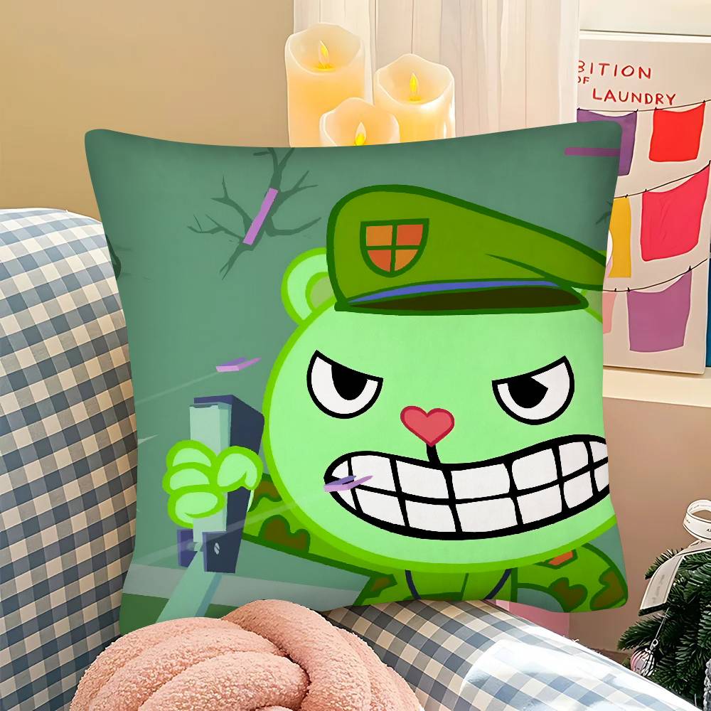 Pc Happy Tree Friends Pillow Case Fashion Square Pillowcase Bedroom Sofa Room Ins Decoration Leisure