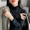 Womens Thick Knit Turtleneck Sweater With Ruffle Detail Warm Inner Top Winter