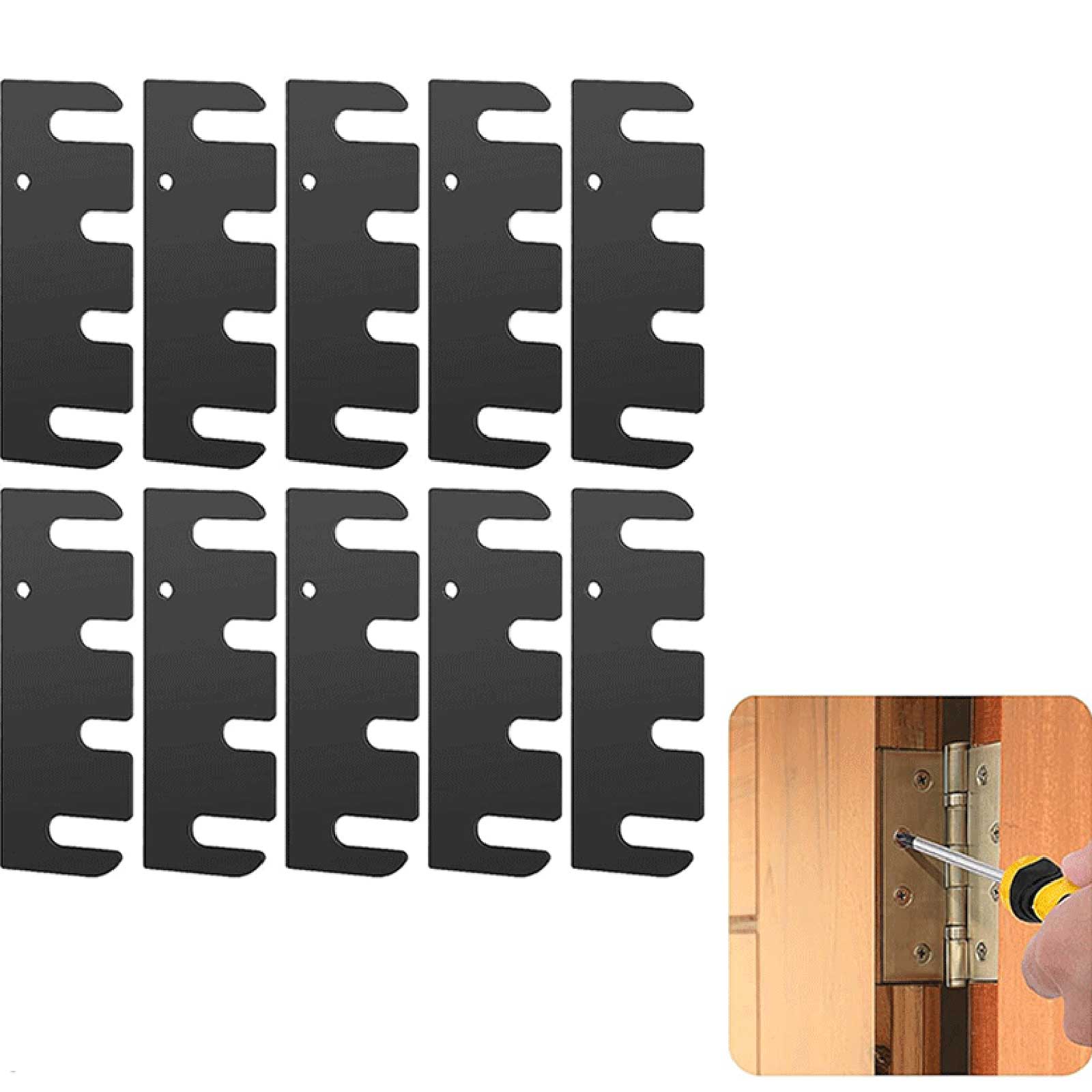 Stainless Steel Door Hinge Gasket Hardware Door Hinge Filler Plates Gasket Kits For Door Hinge Repairs One Size чёрный