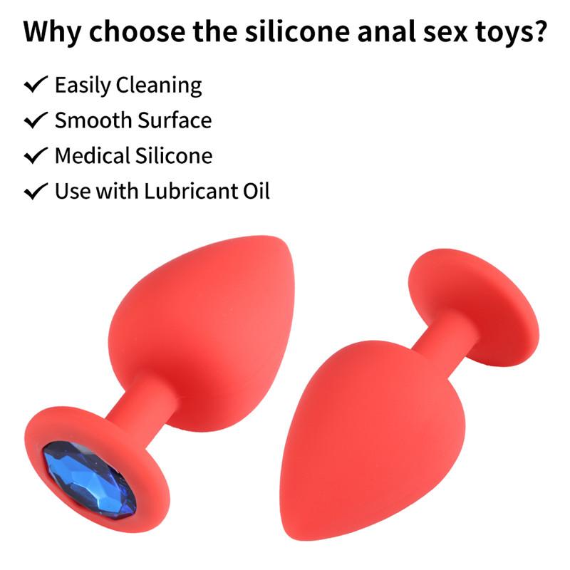 Silicone Butt Plug Anal Plug S M L Size for Beginner Adult Toys for Men Women Anal Trainer for Couples Gay