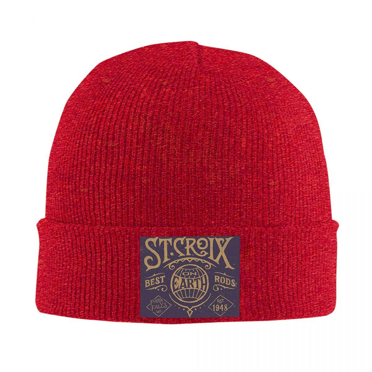 

St Croix Logo Warm Knitted Cap Fashion Bonnet Hat Autumn Winter Outdoor Beanies Hats for Unisex Adult One Size