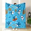 Playful Cartoon Sharks Adventure print blanket soft and cozy perfect for the living room bed sofa or a nap,gift