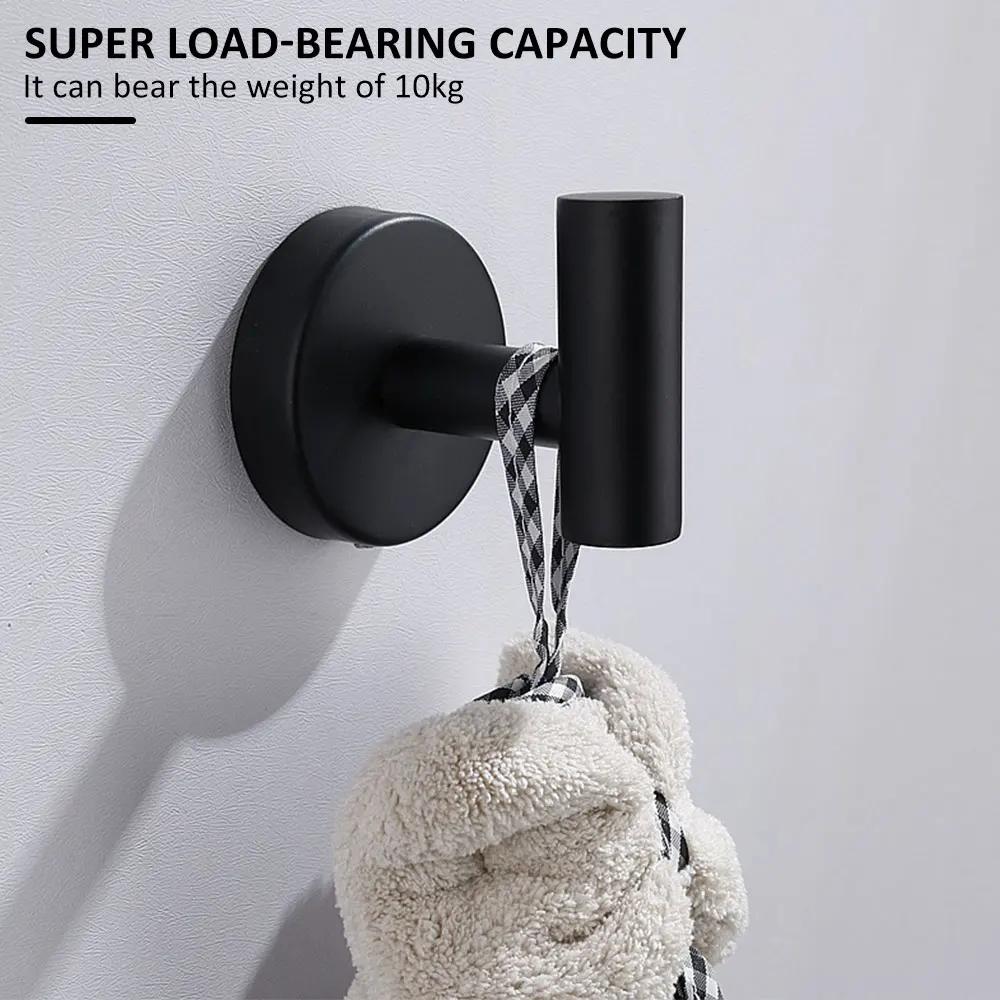 2Pcs Polished Bathroom Towel Hooks Stainless Steel Coat Robe Hook Wall Hanger with Screws Towel Rack Hang Hook for Hotel Kitchen